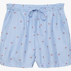 Chelsea & Theodore Blue Cherry Print Shorts